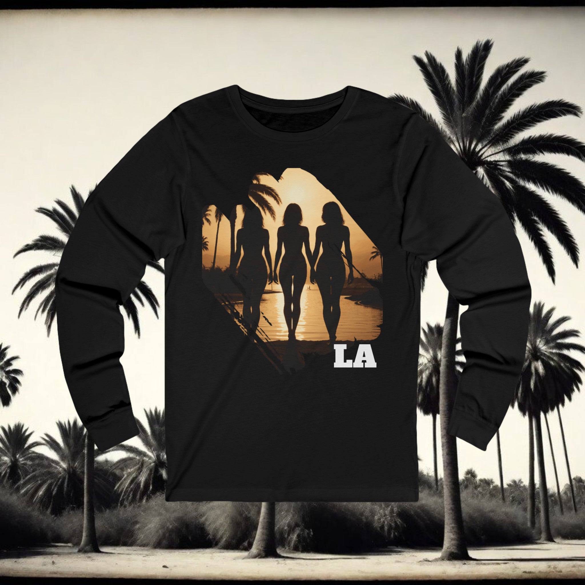 💕Langärmliges T-Shirt „Los Angeles La“